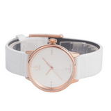  Shop Authentic Calvin Klein Accent White Dial White Leather Strap Watch for Women - K2Y2Y6KW - Luxxuri