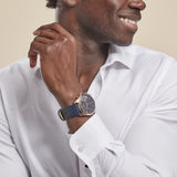  Shop Authentic Tommy Hilfiger Baker Chronograph Quartz Blue Dial Blue Leather Strap Watch For Men - 1710451 - Luxxuri