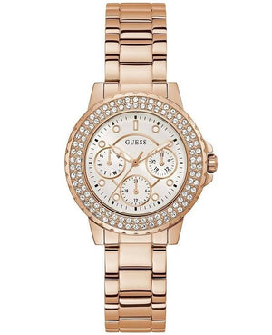  Shop Authentic Guess Crown Jewel Multifunction Diamonds White Dial Rose Gold Steel Strap Watch For Women - GW0410L3 - Luxxuri