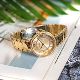  Shop Authentic Guess Montage Quartz Gold Dial Gold Steel Strap Watch For Women - GW0588L1 - Luxxuri