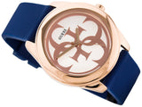  Shop Authentic Guess G Twist White Dial Blue Silicone Strap Watch For Women - W0911L6 - Luxxuri