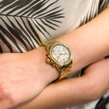  Shop Authentic Michael Kors Everest Chronograph White Dial Gold Steel Strap Watch For Women - MK7212 - Luxxuri
