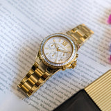  Shop Authentic Michael Kors Everest Chronograph White Dial Gold Steel Strap Watch For Women - MK7212 - Luxxuri