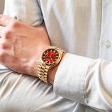  Shop Authentic Citizen Tsuyosa Automatic Red Dial Gold Steel Strap Watch For Men - NJ0153-82X - Luxxuri