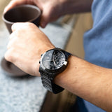  Shop Authentic Guess Atlas Chronograph Black Dial Black Steel Strap Watch For Men - W0668G5 - Luxxuri