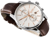  Shop Authentic Hugo Boss Jet White Dial Brown Leather Strap Watch for Men - 1513280 - Luxxuri