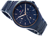  Shop Authentic Tommy Hilfiger Justin Chronograph Blue Dial Blue Steel Strap Watch For Men - 1792058 - Luxxuri