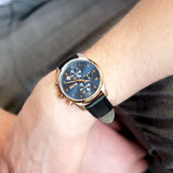  Shop Authentic Hugo Boss Skymaster Chronograph Blue Dial Black Leather Strap Watch for Men - 1513783 - Luxxuri