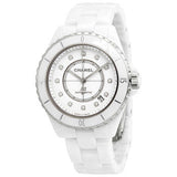  Shop Authentic Chanel J12 Diamonds Quartz Ceramic White Dial White Steel Strap Watch for Women - J12 H2422 - Luxxuri