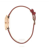  Shop Authentic Swarovski Crystal Flower Red Dial Red Leather Strap Watch for Women - 5552780 - Luxxuri