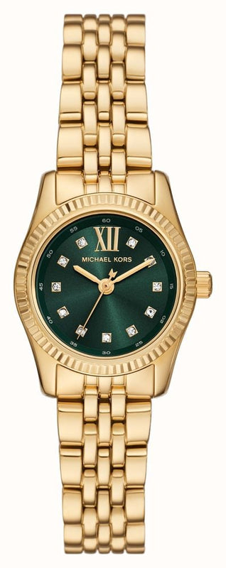  Shop Authentic Michael Kors Lexington Pave Three-Hand Green Dial Gold Steel Strap Watch for Women - MK4842 - Luxxuri