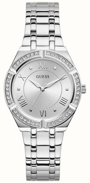  Shop Authentic Guess Cosmo Diamonds Silver Dial Silver Steel Strap Watch For Women - GW0033L1 - Luxxuri