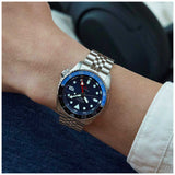  Shop Authentic Seiko 5 Sports GMT SKX Automatic Blueberry Dial Silver Steel Strap Watch For Men - SSK003K1 - Luxxuri