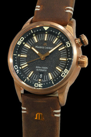  Shop Authentic Maurice Lacroix Pontos Diver Limited Edition Black Dial Brown Leather Strap Watch For Men - PT6248-BRZ01-330-3 - Luxxuri