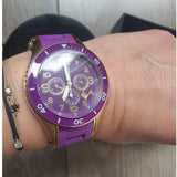  Shop Authentic Marc Jacobs Rock Chronograph Purple Dial Purple Silicone Strap Watch for Women - MBM2576 - Luxxuri