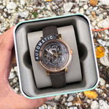  Shop Authentic Fossil Boyfriend Automatic Skeleton Grey Dial Grey Leather Strap Watch for Women - ME3089 - Luxxuri