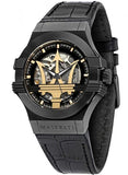  Shop Authentic Maserati Potenza Skeleton Limited Edition Black Dial Black Leather Strap Watch For Men - R8821108027 - Luxxuri