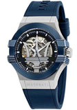  Shop Authentic Maserati Potenza Skeleton Dial Quartz Blue Silicon Watch For Men - R8821108028 - Luxxuri