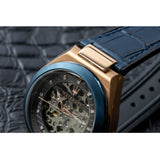  Shop Authentic Maserati Triconic Skeleton Black Dial Blue Leather Strap Watch For Men - R8821139001 - Luxxuri