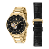  Shop Authentic Maserati SFIDA Black Dial Yellow Gold Toned Watch For Men - R8823140003 - Luxxuri