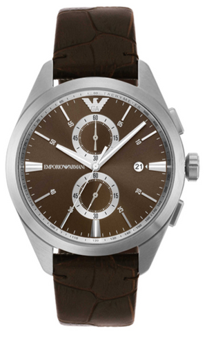  Shop Authentic Emporio Armani Claudio Chronograph Brown Dial Brown Leather Strap Watch For Men - AR11482 - Luxxuri
