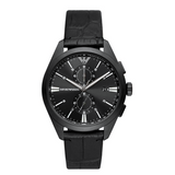  Shop Authentic Emporio Armani Claudio Chronograph Black Dial Black Leather Strap Watch For Men - AR11483 - Luxxuri