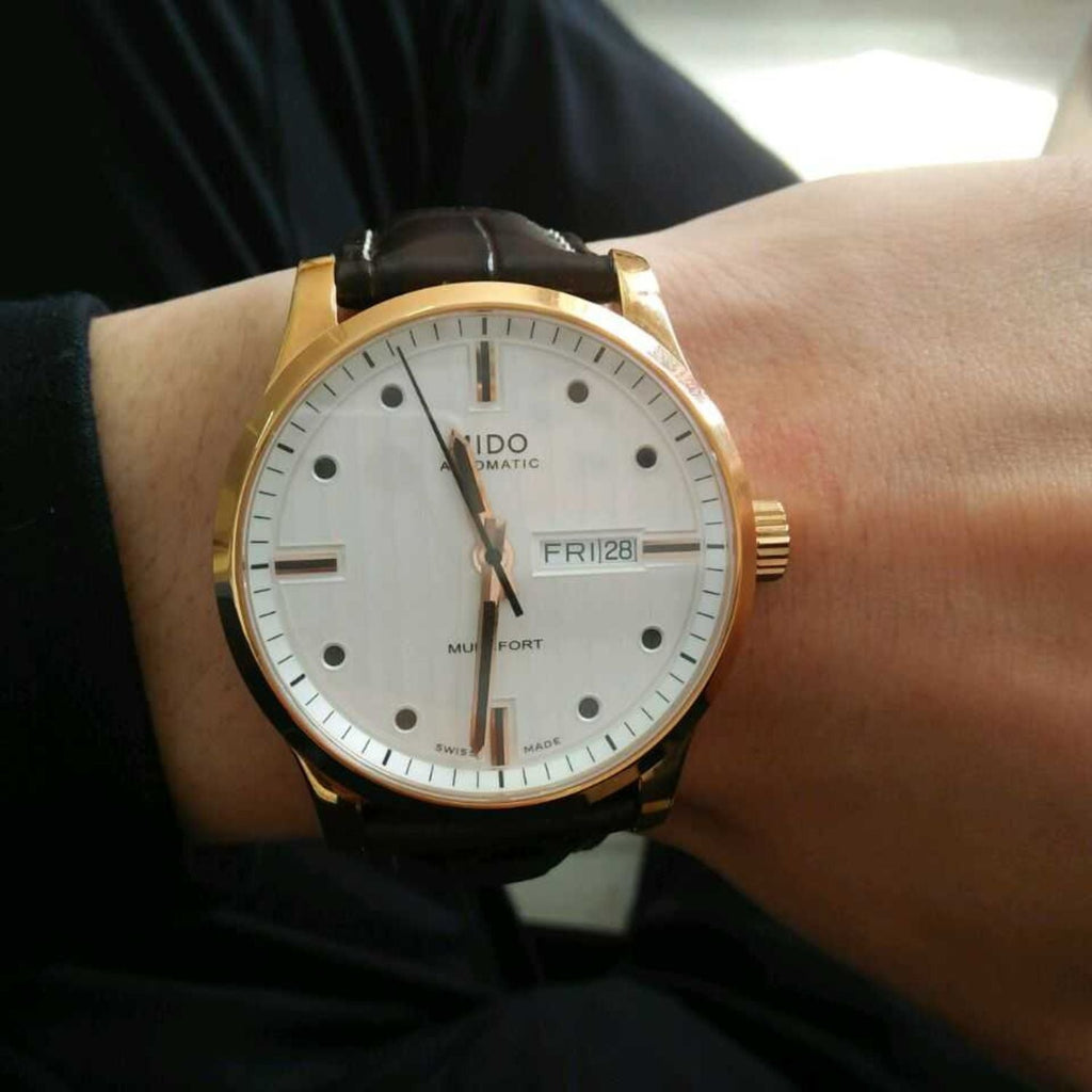  Shop Authentic Mido Multifort Automatic Silver Dial Brown Leather Strap Watch For Men - M005.430.36.031.80 - Luxxuri