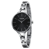  Shop Authentic Calvin Klein Graphic Black Dial Silver Steel Strap Watch for Women - K7E23141 - Luxxuri