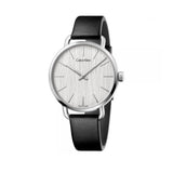  Shop Authentic Calvin Klein Even White Dial Black Leather Strap Watch for Women - K7B211C6 - Luxxuri