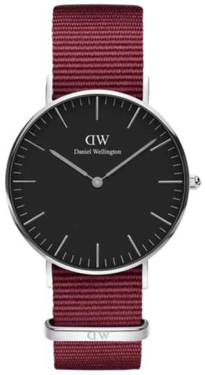  Shop Authentic Daniel Wellington Classic Roselyn Black Dial Maroon Nylon Strap Watch For Women - DW00100274 - Luxxuri