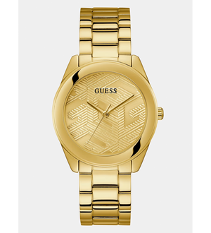  Shop Authentic Guess Cubed Analog Gold Dial Gold Steel Strap Watch For Women - GW0606L2 - Luxxuri