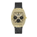  Shop Authentic Guess Raven Diamonds Champagne Dial Black Rubber Strap Watch For Women - GW0105L2 - Luxxuri