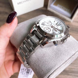  Shop Authentic Michael Kors Bradshaw  Chronograph Silver Dial Silver Steel Strap Watch for Women - MK6174 - Luxxuri