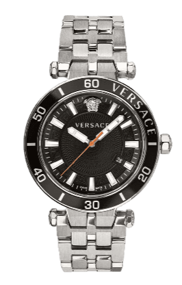  Shop Authentic Versace Greca Sport Quartz Black Dial Silver Steel Strap Watch For Men - VEZ300321 - Luxxuri