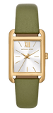  Shop Authentic Michael Kors Monroe Three-Hand Silver Dial Green Leather Strap Watch for Women - MKO1028 - Luxxuri