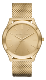  Shop Authentic Michael Kors Slim Runway Quartz Gold Dial Gold Mesh Bracelet Watch For Women - MK8625 - Luxxuri