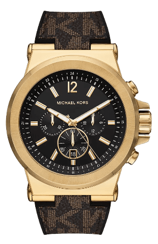  Shop Authentic Michael Kors Dylan Chronograph Black Dial Brown Rubber Strap Watch For Men - MK8904 - Luxxuri