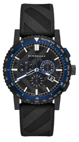  Shop Authentic Burberry The City Chronograph Black Dial Black Rubber Strap Watch For Men - BU9806 - Luxxuri