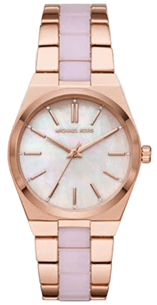  Shop Authentic Michael Kors Channing Quartz Mother of Pearl Pink Dial Two Tone Steel Strap Watch For Women - MK6652 - Luxxuri