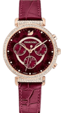  Shop Authentic Swarovski Spring Flower Chronograph Red Dial Red Leather Strap Watch for Women - 5598689 - Luxxuri