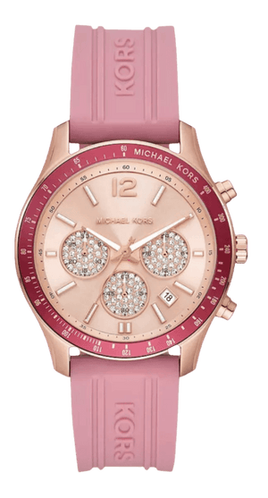  Shop Authentic Michael Kors Berkley Quartz Rose Gold Dial Pink Rubber Strap Watch for Women - MKO1039 - Luxxuri