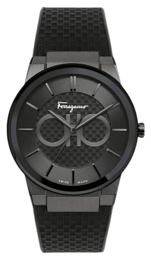  Shop Authentic Salvatore Ferragamo Sapphire Black Dial Black Rubber Strap Watch for Men - SFHP00320 - Luxxuri