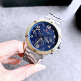  Shop Authentic Tommy Hilfiger Blaze Chronograph Blue Dial Silver Steel Strap Watch for Men - 1792031 - Luxxuri
