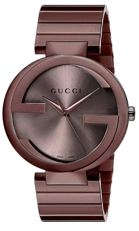 Shop Authentic Gucci Interlocking XL Brown Dial Brown Steel Strap Watch For Men - YA133211 - Luxxuri