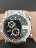  Shop Authentic Gucci G Chrono Diamonds Black Dial Silver Steel Strap Watch For Men - YA101324 - Luxxuri