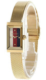  Shop Authentic Gucci G Frame Quartz Diamonds White Red Blue Dial Gold Mesh Bracelet Watch For Women - YA147511 - Luxxuri