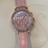  Shop Authentic Swarovski Passage Chrono Pink Dial Pink Leather Strap Watch for Women - 5580352 - Luxxuri