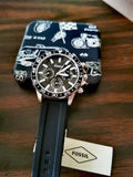  Shop Authentic Fossil Bannon Multifunction Black Dial Black Silicone Strap Watch for Men - BQ2494 - Luxxuri