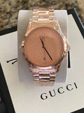  Shop Authentic Gucci G Timeless Quartz Gold Dial Gold Steel Strap Watch For Women - YA126482 - Luxxuri