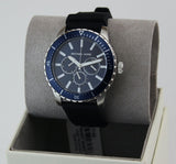  Shop Authentic Michael Kors Cunningham Multifunction Blue Dial Black Rubber Strap Watch For Men - MK7160 - Luxxuri